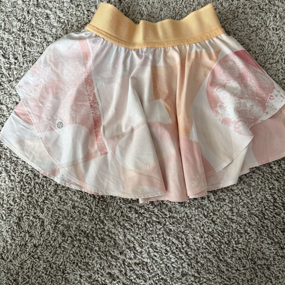 Lululemon Court Rival High Rise HR Tennis Skirt Sz 0 Pink GGLM Multicolor